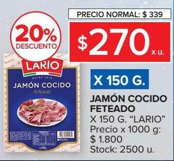 Carrefour Jamón cocido feteado oferta