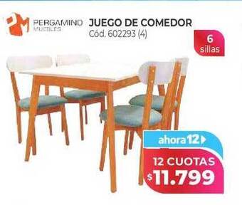 Naldo Lombardi Juego de comedor pergamino oferta