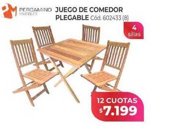 Naldo Lombardi Juego de comedor plegable pergamino oferta