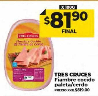 Supermayorista Vital Tres cruces fiambre cocido paleta cerdo oferta