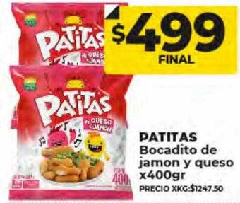 Supermayorista Vital Patitas bocadito de jamon y queso oferta