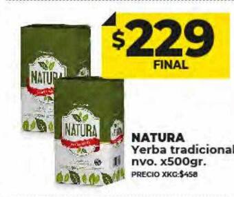Supermayorista Vital Natura yerba tradicional nvo oferta