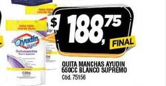Supermercados Yaguar Quita manchas ayudin blanco supremo oferta