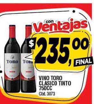 Supermercados Yaguar Vino toro clasico tinto oferta