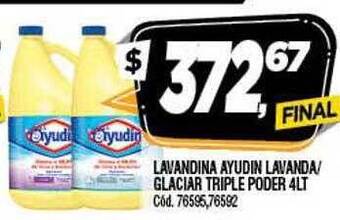 Supermercados Yaguar Lavandina ayudin lavanda glaciar triple poder oferta