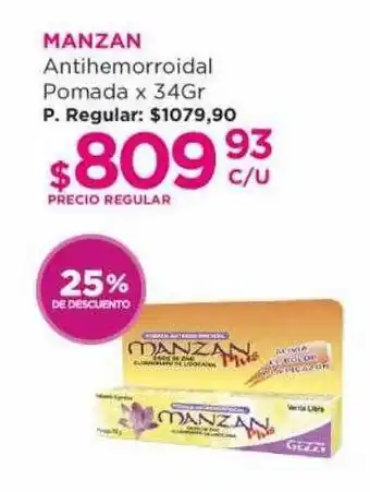 Punto de Salud Manzan antihemorroidal pomada 25% de descuento oferta