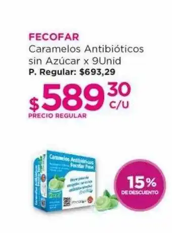 Punto de Salud Fecofar caramelos antibióticos sin azúcar 15% de descuento oferta