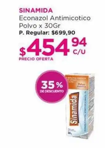 Punto de Salud Sinamida econazol antimicotico polvo 35% de descuento oferta