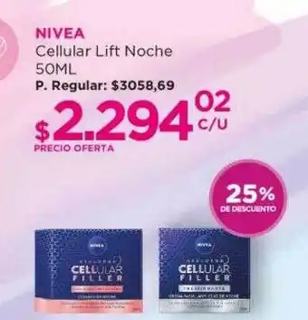 Punto de Salud Nivea cellular lift noche 50ml 25% de descuento oferta