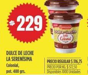 Supermercados Vea Dulce de leche la serenisima oferta