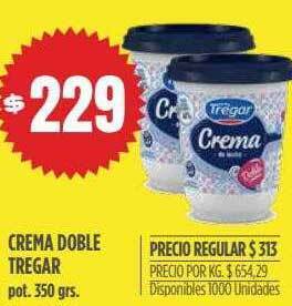 Supermercados Vea Crema doble tregar oferta