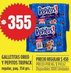 Supermercados Vea Galletitas oreo y pepitos tripack oferta