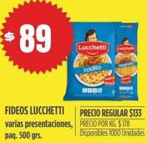 Supermercados Vea Fideos lucchetti oferta