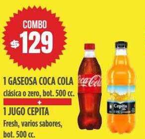 Supermercados Vea 1 gaseosa coca cola + 1 jugo cepita oferta
