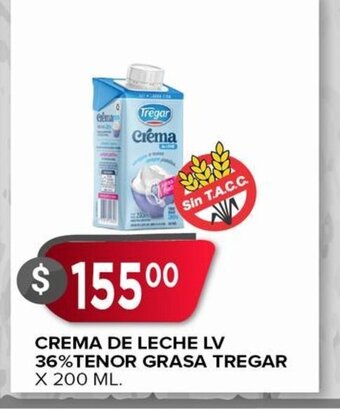 Supermercados Mayor Crema de Leche LV 36% Tenor Grasa Tregar oferta