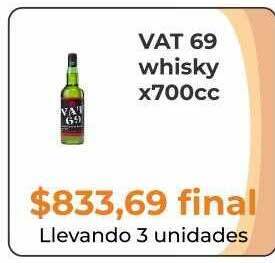 Pasos Supermercado Vat 69 whisky oferta