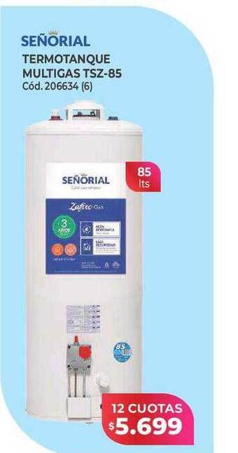 Naldo Lombardi Señorial termotanque multigas tsz-85 oferta