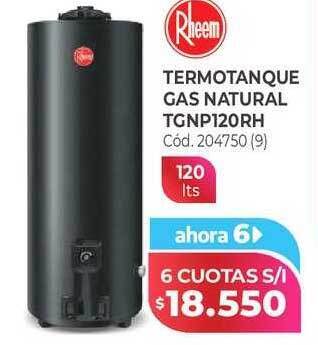 Naldo Lombardi Rheem termotanque gas natural tgnp120rh oferta