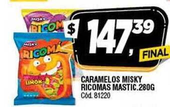 Supermercados Yaguar Caramelos misky ricomas mastic oferta