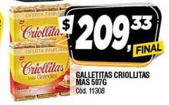 Supermercados Yaguar Galletitas criollitas mas oferta