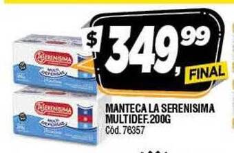 Supermercados Yaguar Manteca la serenisima multidef oferta