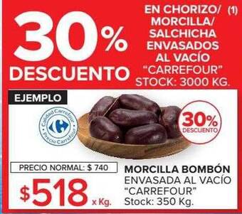 Carrefour Morcilla bombón envasada al vacío oferta