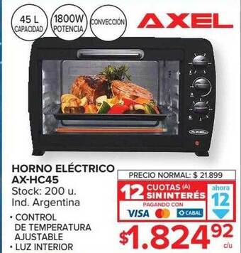 Carrefour Horno eléctrico ax-hc45 axel oferta