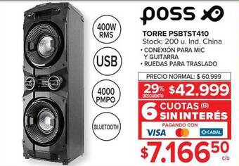 Carrefour Poss torre psbtst410 oferta