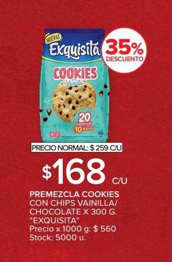 Carrefour Premezcla cookies con chips vainilla chocolate oferta