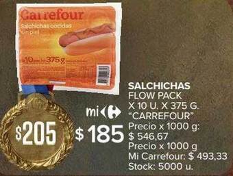 Carrefour Salchichas flow pack oferta