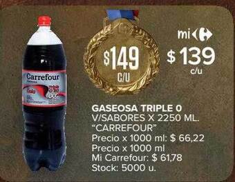 Carrefour Gaseosa triple o oferta