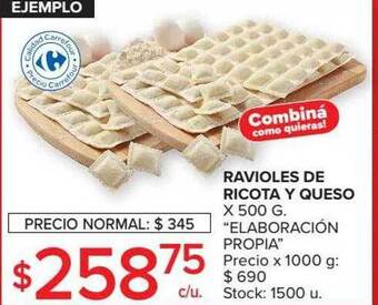 Carrefour Market Ravioles de ricota y queso oferta