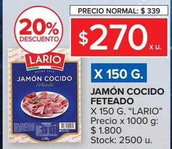 Carrefour Market Jamón cocido feteado oferta
