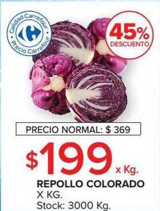 Carrefour Market Repollo colorado x kg oferta