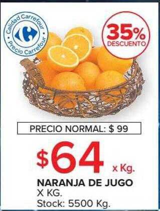 Carrefour Market Naranja de jugo x kg oferta