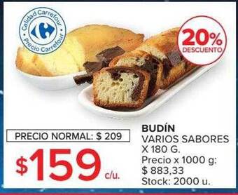 Carrefour Market Budín varios sabores 20% descuento oferta