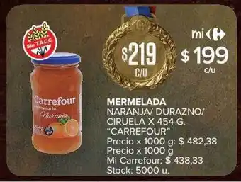 Carrefour Market Mermelada naranja-durazino-ciruela oferta
