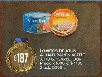Carrefour Market Lomitos de atún al natural-en aceite oferta