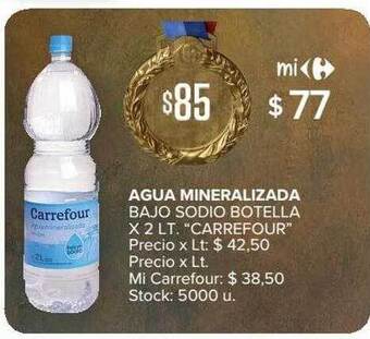 Carrefour Market Agua mineralizada bajo sodio botella oferta