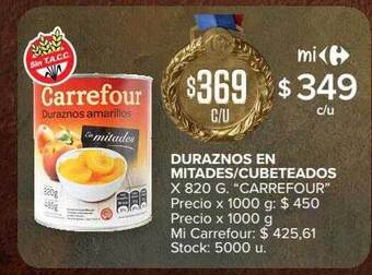 Carrefour Market Duraznos en mitades-cubeteados oferta