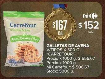 Carrefour Market Galletas de avena v-tipos oferta