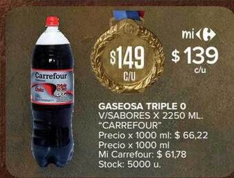 Carrefour Market Gaseosa triple o v-sabores oferta