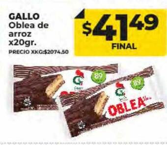 Supermayorista Vital Gallo oblea de arroz oferta