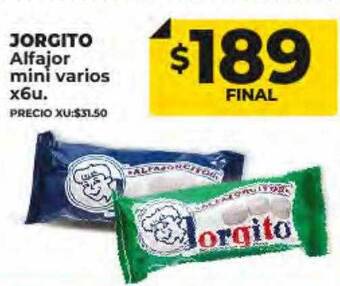Supermayorista Vital Jorgito alfajor mini varios oferta