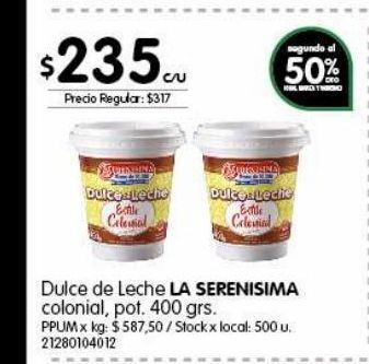 Jumbo Dulce de leche la serenisima oferta