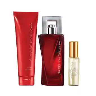 Avon Set x3 attraction desire her - perfume + body lotion + pursespray oferta