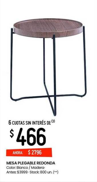 Changomas Mesa plegable redonda oferta