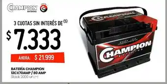 Changomas Batería champion 12cx70amp 80 amp oferta