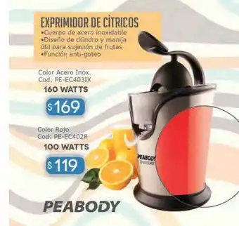 Cuotas del Sur Exprimidor de cítricos peabody oferta