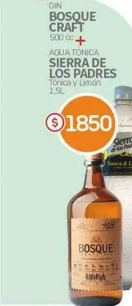 Alvear Gin bosque craft + agua tónica sierra de los padres oferta
